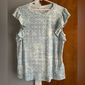 LuLaRoe Light Blue Ruffle Sleeve Top